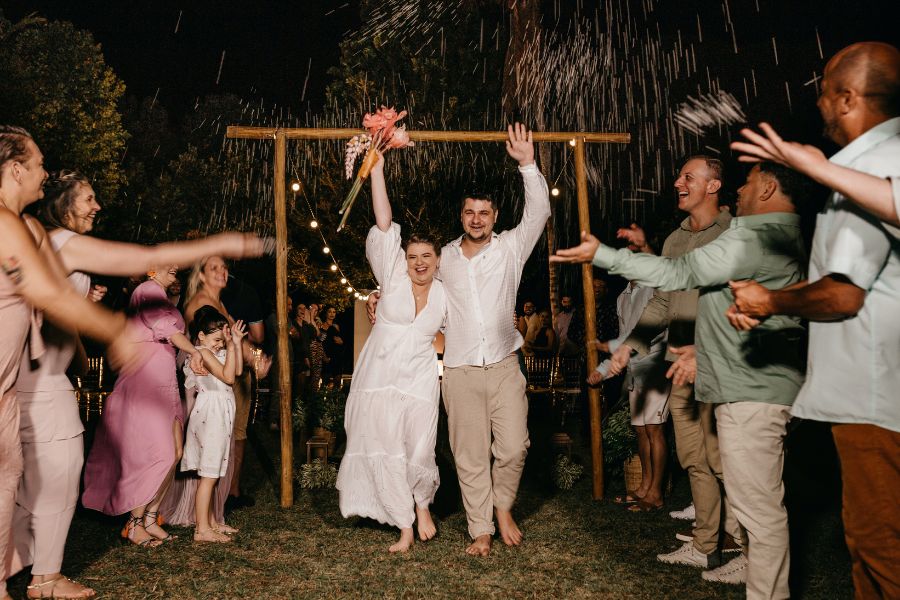 Couple celebrating their engagement